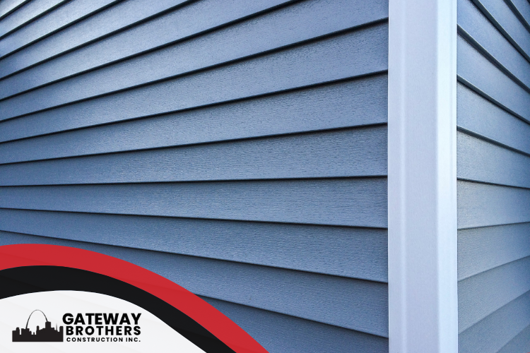 Close-up of sleek and smooth siding texture, expertly installed by Gateway Brothers Construction.